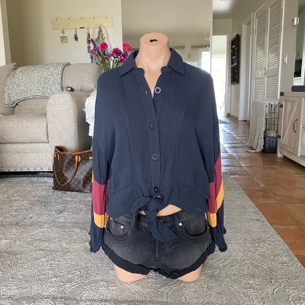 Vintage Havana boho style long sleeve shirt, EUC
